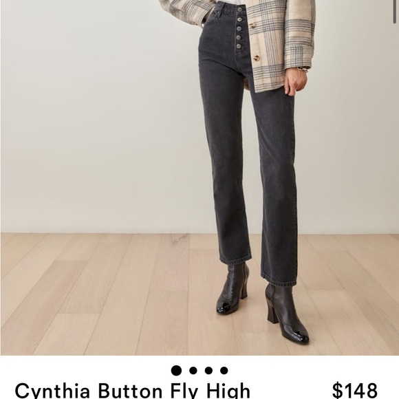 Reformation Cynthia Button Fly High Rise Jeans - Picture 2 of 9